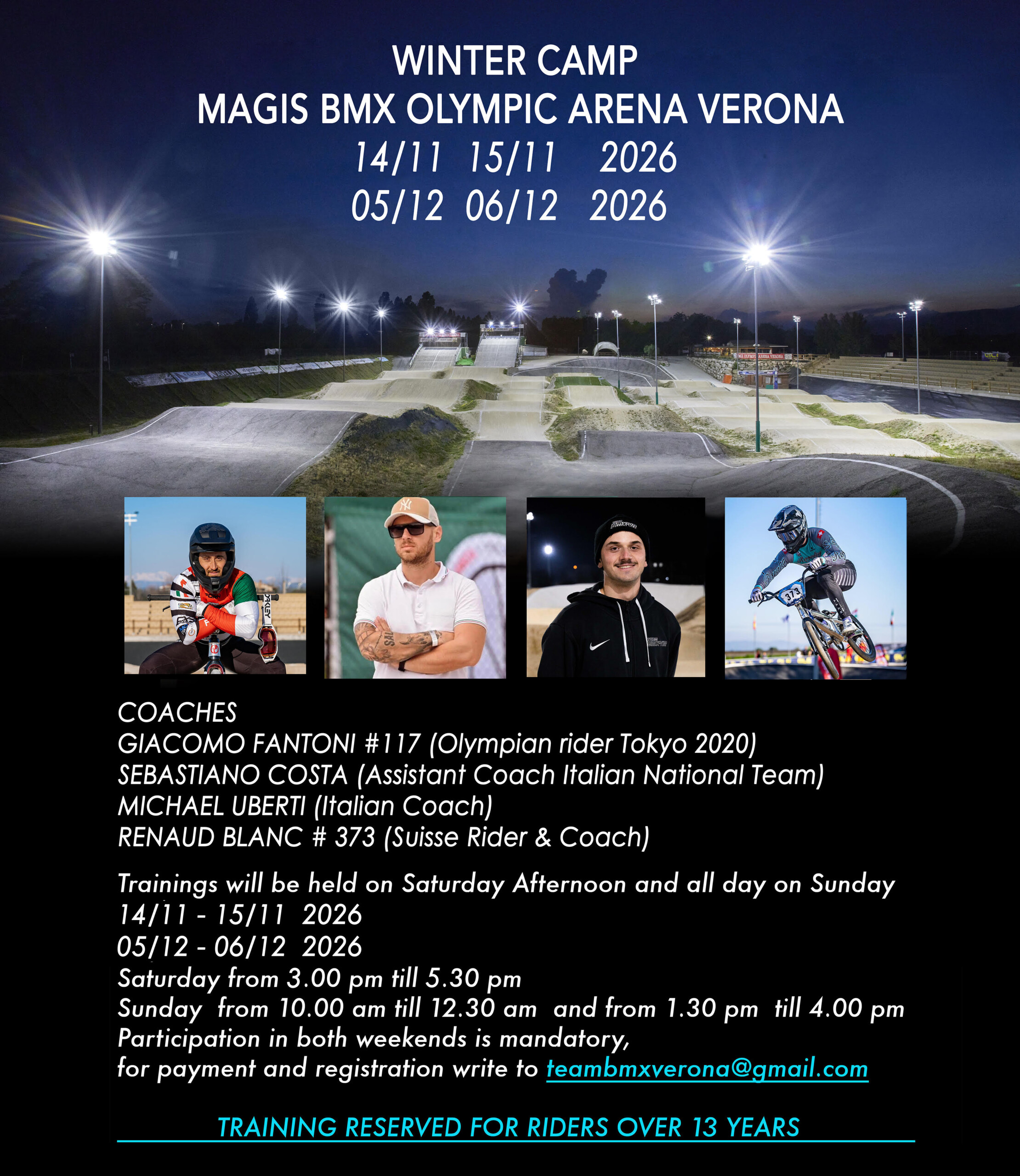 Winter Camp 2026 alla Magis BMX Olympic Arena Verona
